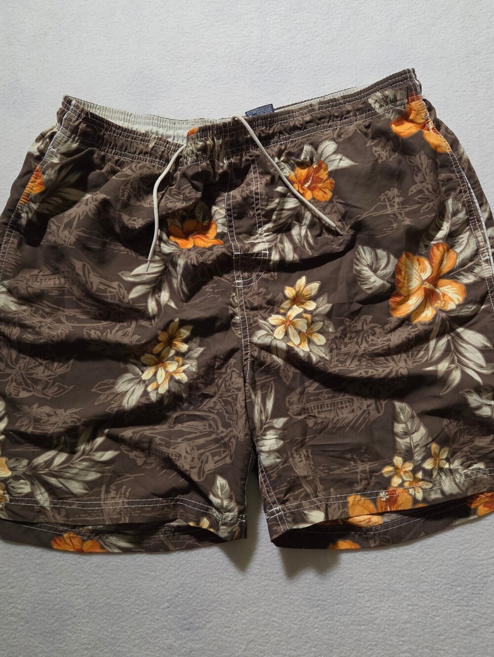 Puritan Swim Shorts Men's Brown Floral Size 36/38